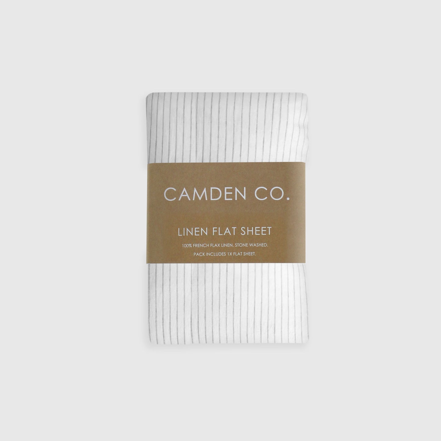 Flat Sheet - Natural Stripe Linen