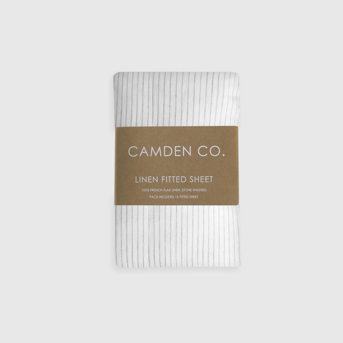 Fitted Sheet - Natural Stripe Linen