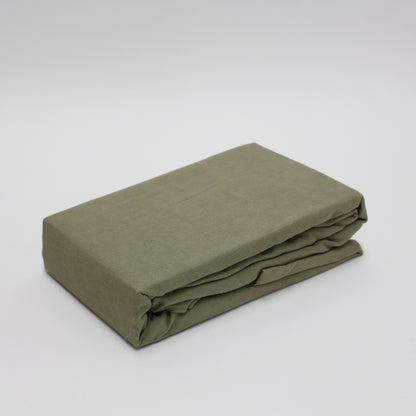 Linen Flat Sheet - Green Moss