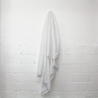 Linen Flat Sheet - French White